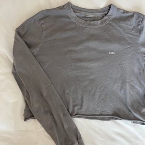 Kith Lucy Cropped Long Sleeve Tee in Argon